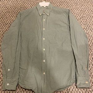 J. Crew Green Gingham men’s Medium, casual button down shirt